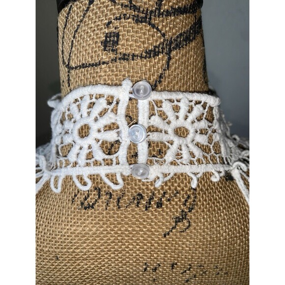 J For Justice White Mini Flowing Hippie Coquette Girl Summer Crochet Dress MED - Picture 8 of 9